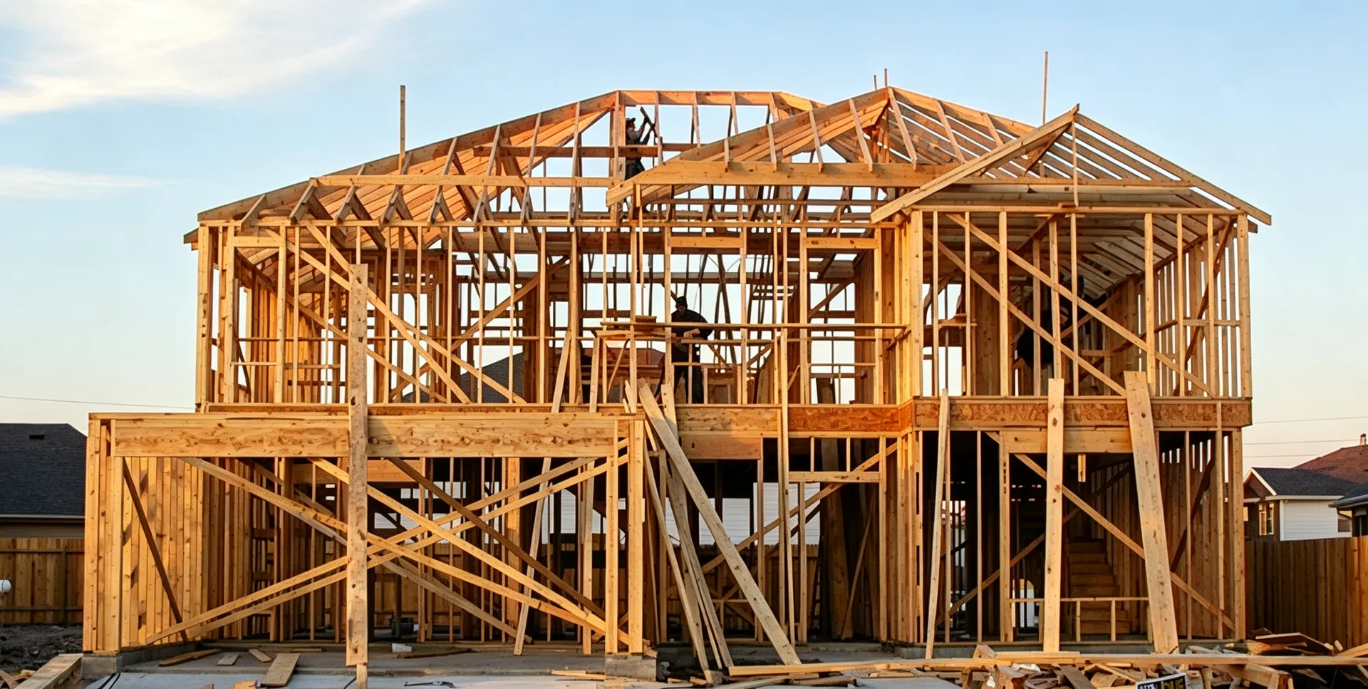 Newly framed roof underlayment — the structural layer FORTIFIED upgrades address
